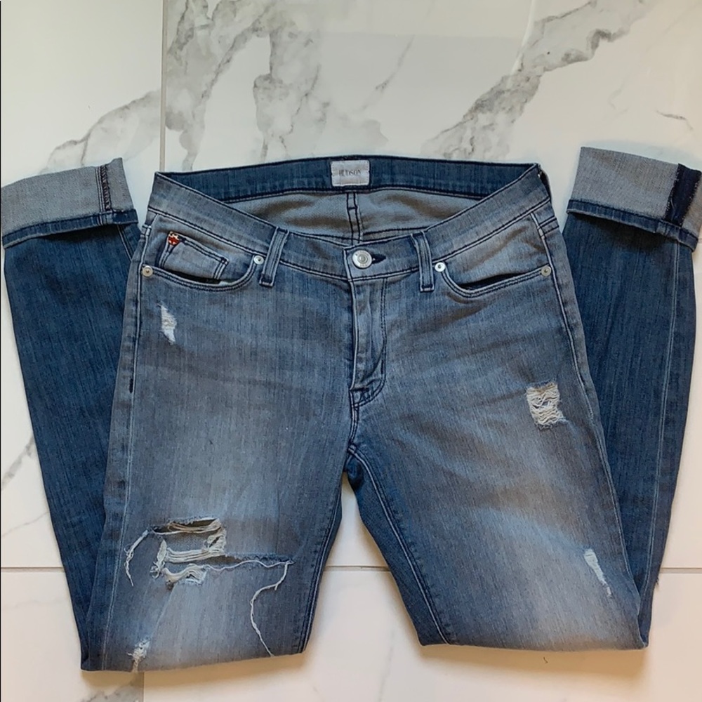 SZ 27 Barely Worn Hudson Distressed Jeans